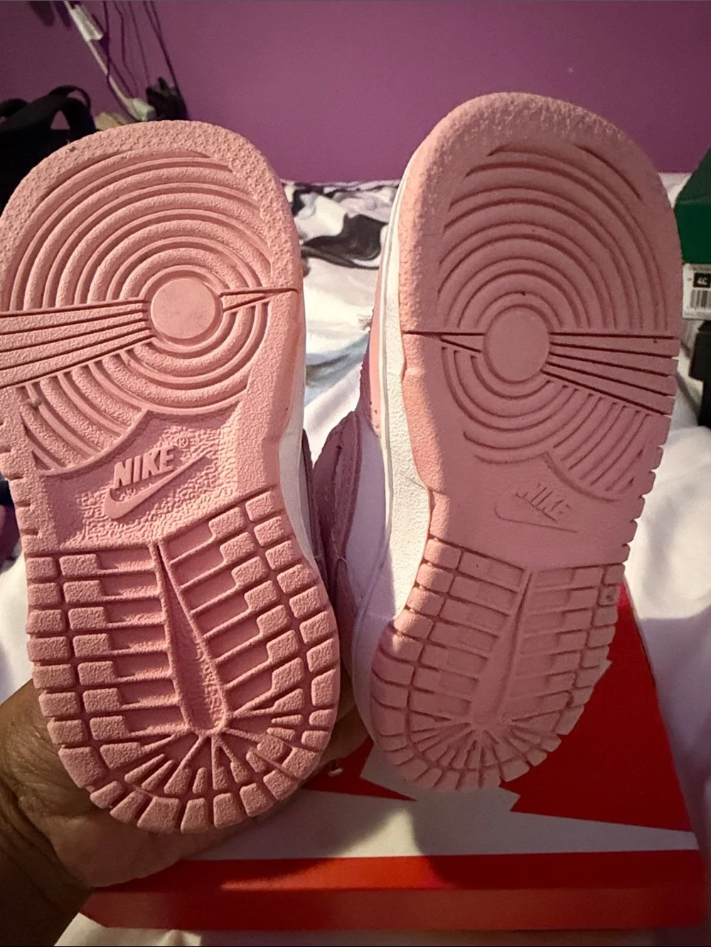 Kids Pink and White Strap Sneakers